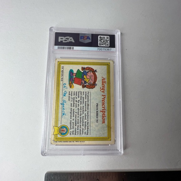 1985 Garbage Pail Kids PSA VG-EX 4 Up Chuck #3a - Picture 2 of 2